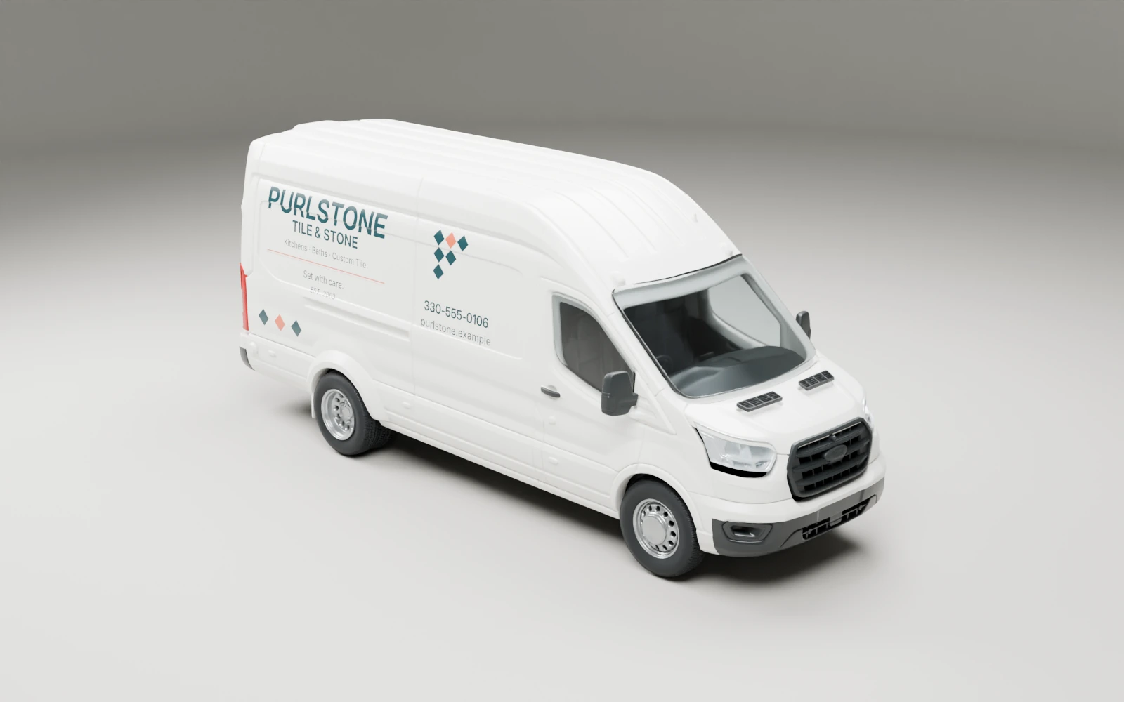 Purlstone high-roof van showing lettering coverage